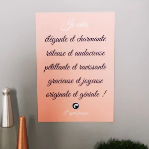 CARTE "JE SUIS ELEGANTE" - déco murale qui fait du bien